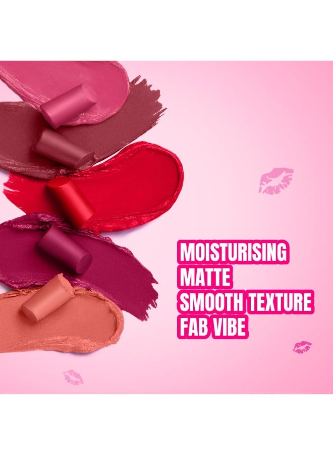 Elle 18 Color Pops Matte Lipstick, Code Red, Moisturising Bullet Matte, with Vitamin E, Highly Pigmented, Infused with Jojoba Oil and Shea Butter | 4.3 g - Image 2